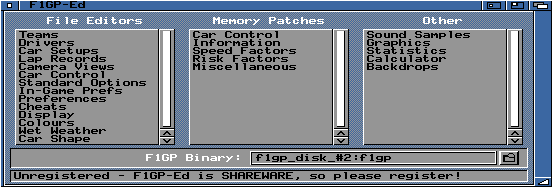 F1GP-Ed Main Window