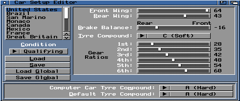 Car Setup Editor