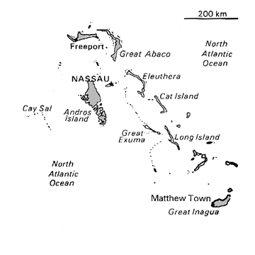 [Country map of The Bahamas]