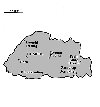 [Country map of Bhutan]