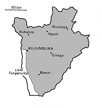 [Country map of Burundi]