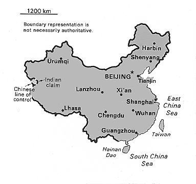 [Country map of China]