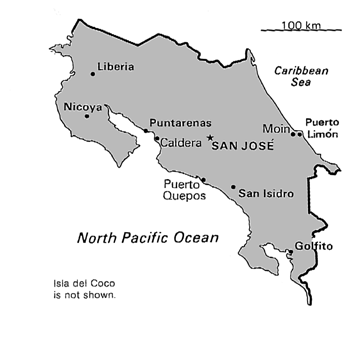 [Country map of Costa Rica]