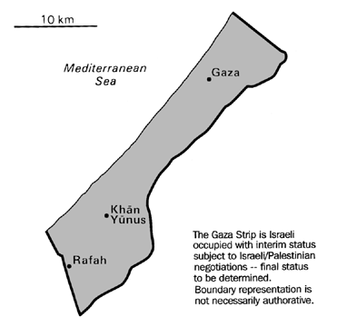 [Country map of Gaza Strip]