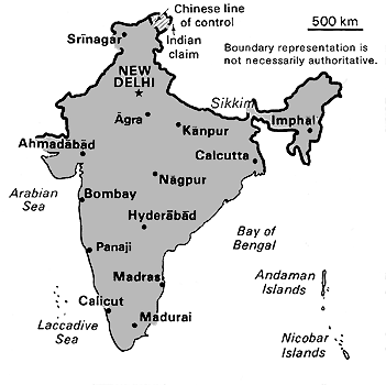 [Country map of India]