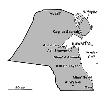 [Country map of Kuwait]