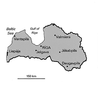 [Country map of Latvia]