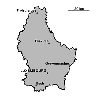 [Country map of Luxembourg]