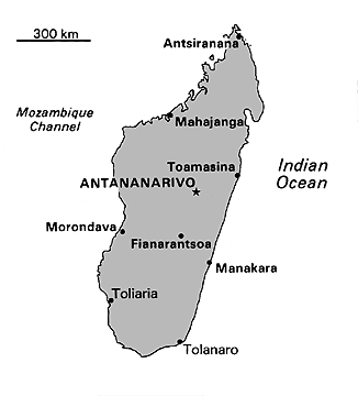 [Country map of Madagascar]