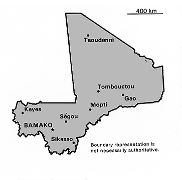 [Country map of Mali]