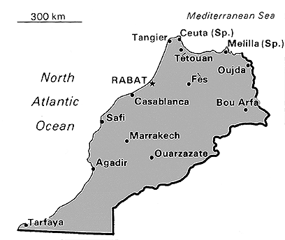 [Country map of Morocco]