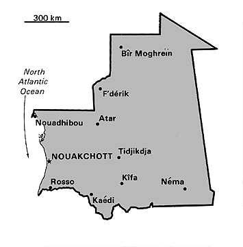 [Country map of Mauritania]