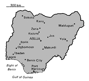 [Country map of Nigeria]