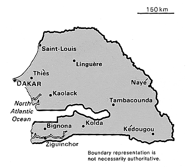 [Country map of Senegal]