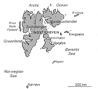 [Country map of Svalbard]