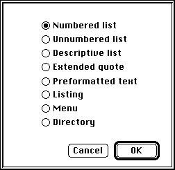 Format Extension Dialog Box