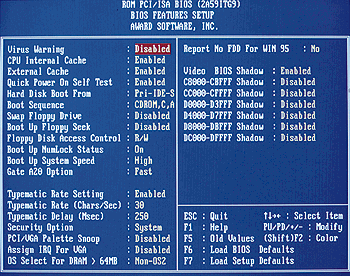 BIOS Features SETUP