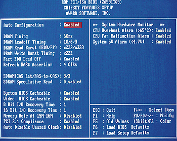 ChipSet Features SETUP