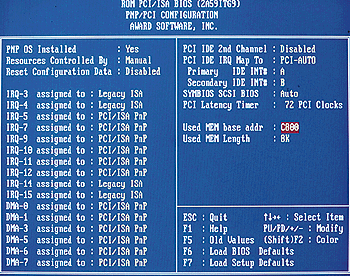 PCI Configuration SETUP