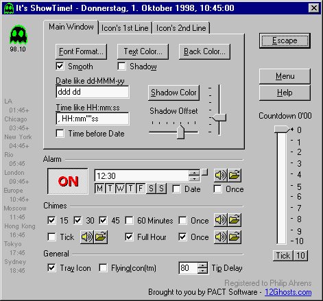 PACT ShowTime Dialog