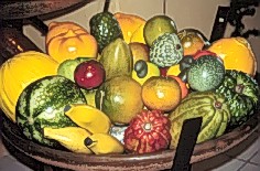 Ceramic fruits.  Copyright Sheila Thomson.  All rights reserved.