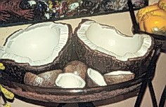 Ceramic coconuts.  Copyright Sheila Thomson.  All rights reserved.