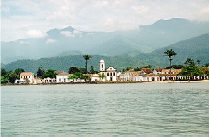 Paraty from the Sea.  Copyright Sheila Thomson.  All rights reserved.