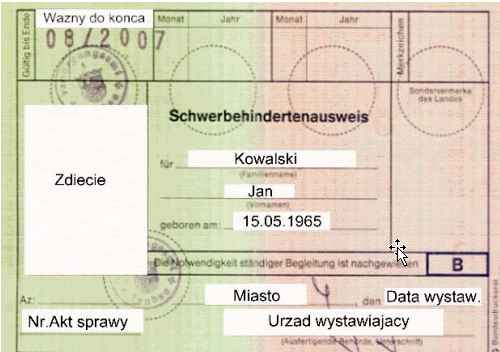 legitymacja inwalidzka - prz≤d