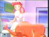 Nurse Joy helping Charmander