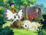 Takato, Lee, Guilmon, Terriermon, and Culumon