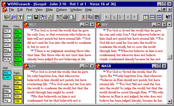 Parallel Bible Translations Screen