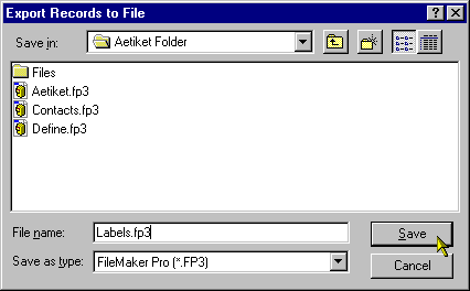 Export File Dialog