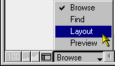 Layout Mode pop-up menu