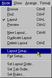 Mode Menu - Layout Setup