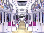 10 電車 - 車内[モノレール(走行中)]（夜）サンプル