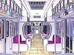 10 電車 - 車内[モノレール(停車中)]（夜）サンプル