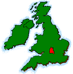 UK map with Oxfordshire