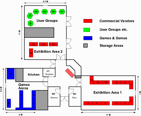 An initial floor plan of the show venue.