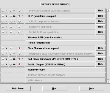 Kernelkonfiguration - Netzwerktreiber (Fortsetzung)