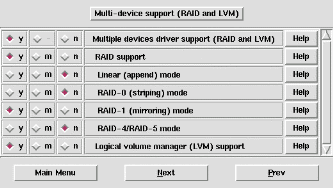 Kernelkonfiguration - RAID und LVM