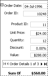 Data access page with two group levels