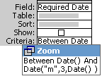 Calculation to define criteria for retrieving records