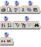 Datasheet toolbar