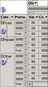 PivotTable view with custom groups