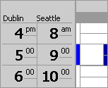 Two time zones in the calendar