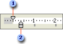 Ruler showing paragraph indent markers