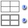 Tables cells without and with additional cell space