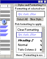 Styles and Formatting task pane