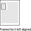 Framed text becomes right or left aligned with wrapping on Web pages.