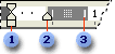 Ruler with right indent and left indent markers and column marker